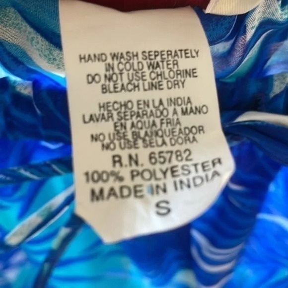 New Peppermint Bay Sheer Blue Palm Pants Size Small (S) - Picture 7 of 7